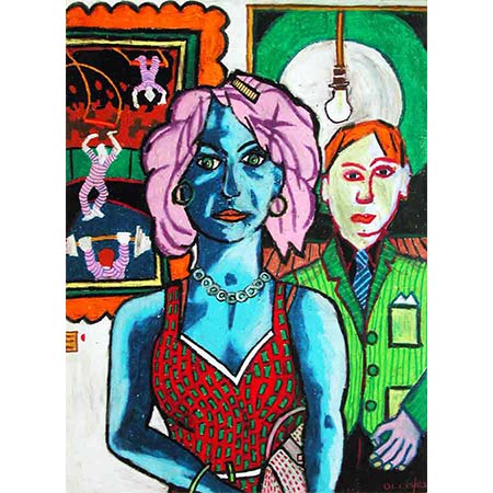 Blue Lady 1983, Oil pastel on paper, 76 x 57cm