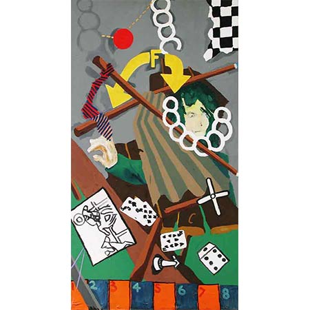 Gambling 1979, Oil on canvas, 176 x 96cm(End panel of the 'Gambling') triptych)