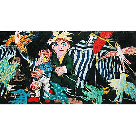 Ventriloquist 2004, Oil on canvas 180 x 330cm