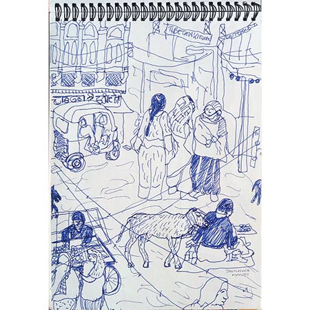 Market Jaiselmer 2007, sketchbook (India)