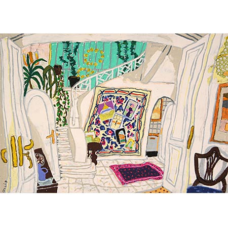 The Australian Residence, Zamalek, Cairo January 2008, Oil pastel on paper, 42 x 59cm