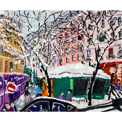 Snow in Paris 1(Vaugirard) 2018 Oil-on Belgian linen 47x57cm